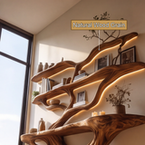 Arbordrift Handcrafted Tree Console Table with Shelves - Timberustic Console Table with Shelves