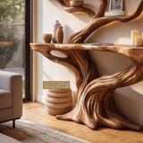 Arbordrift Handcrafted Tree Console Table with Shelves - Timberustic Console Table with Shelves
