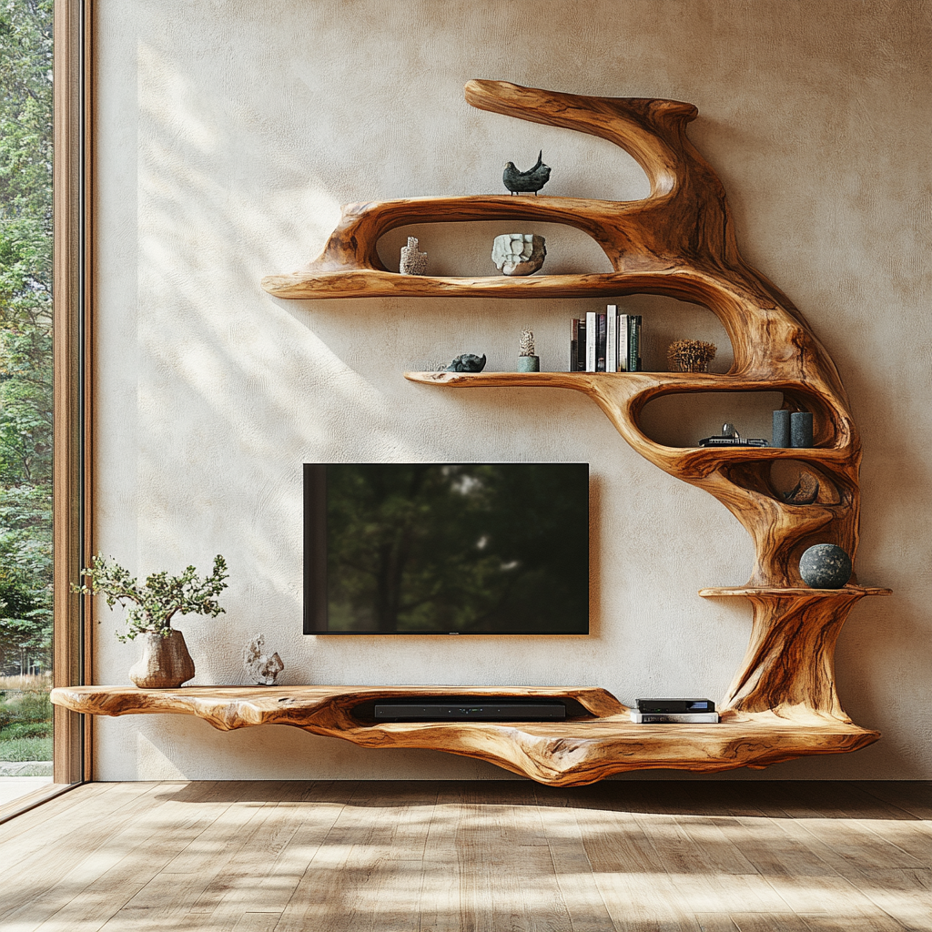 Arborel Sculpted Solid Wood TV Console