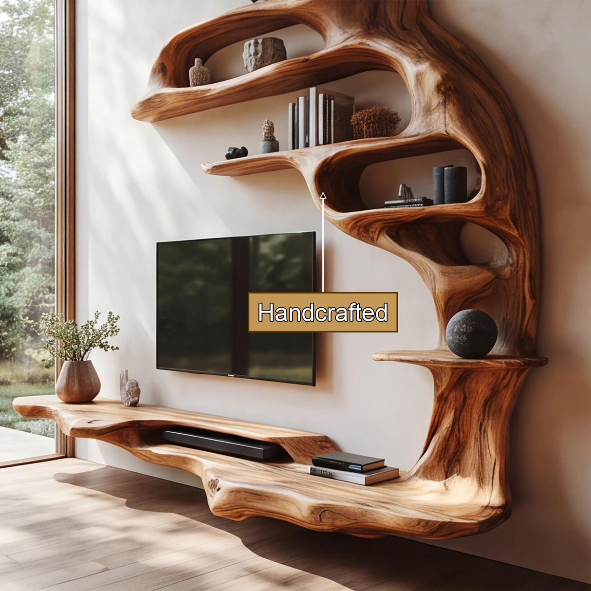 Arborel Sculpted Solid Wood TV Console