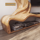 Arboreon Handcrafted Solid Wood Tree TV Console - Timberustic TV Console with Tree Shelf