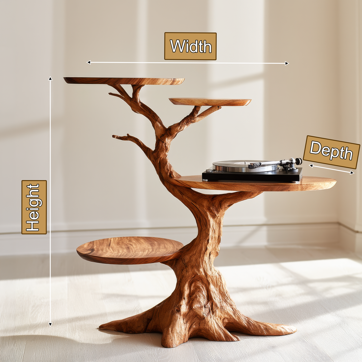 Arborwyn Handcrafted Solid Wood Record Player Stand SPA982951 - Timberustic Record Player Stand With Storage