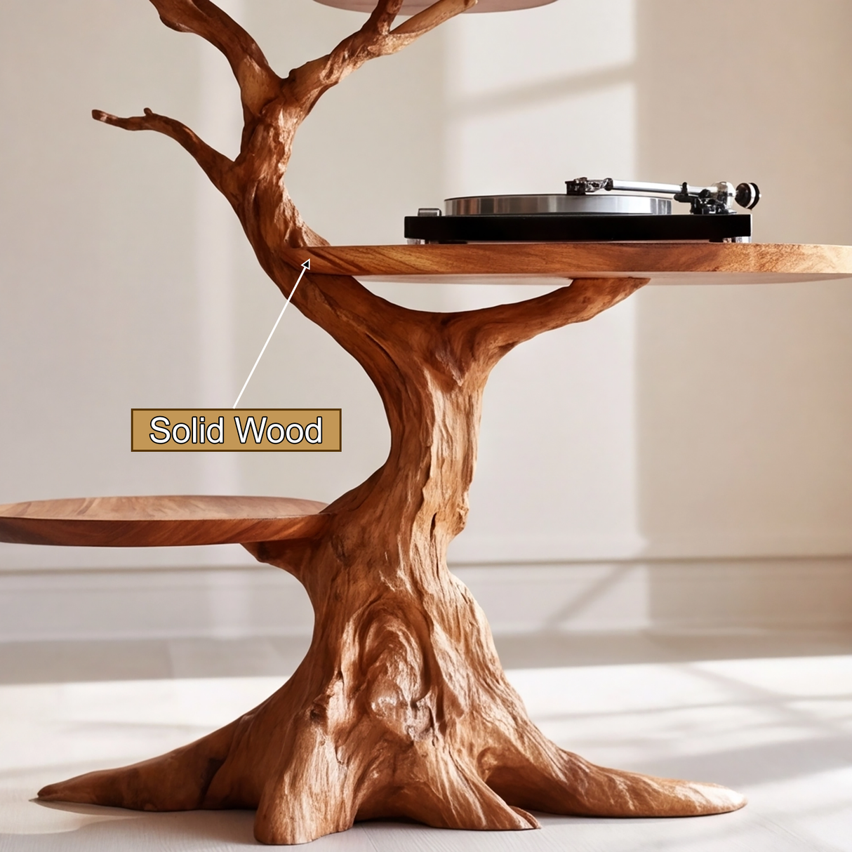 Arborwyn Handcrafted Solid Wood Record Player Stand SPA982951 - Timberustic Record Player Stand With Storage