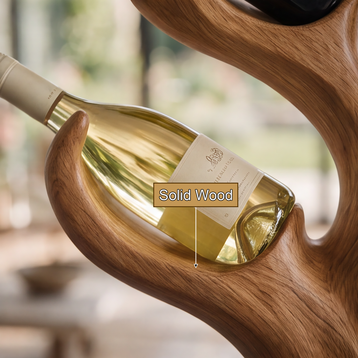 Arborwyn Sculpted Solid Wood Wine Rack