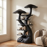 Arboryn Sculpted Solid Wood Mushroom Bookshelf