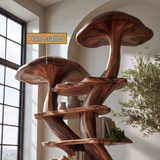 Arboryn Sculpted Solid Wood Mushroom Bookshelf