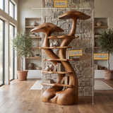 Arboryn Sculpted Solid Wood Mushroom Bookshelf