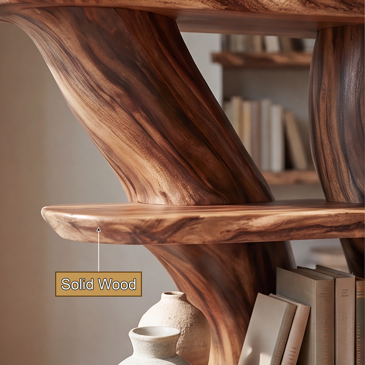 Arboryn Sculpted Solid Wood Mushroom Bookshelf