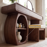 Arbrelia Sculpted Solid Wood Cosmetic Table