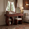 Arbrelia Sculpted Solid Wood Cosmetic Table