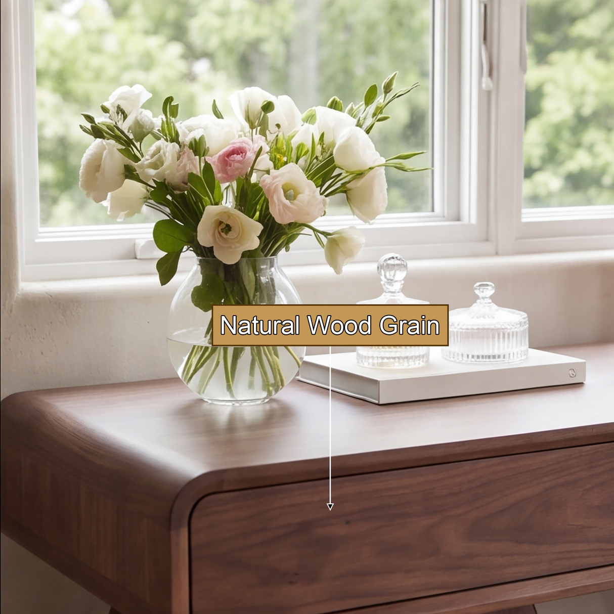 Arbrelia Sculpted Solid Wood Cosmetic Table