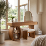 Arbrelia Sculpted Solid Wood Cosmetic Table