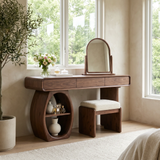 Arbrelia Sculpted Solid Wood Cosmetic Table