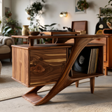 Ardellis Sculpted Solid Wood Record Player Stand