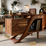 Ardellis Sculpted Solid Wood Record Player Stand