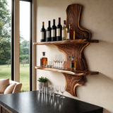 Ardemore Live Edge Solid Wood Floating Wine Shelf SPA245122