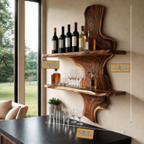 Ardemore Live Edge Solid Wood Floating Wine Shelf SPA245122