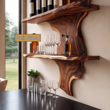 Ardemore Live Edge Solid Wood Floating Wine Shelf SPA245122