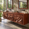 Ardovale Handcrafted Solid Wood Floating Bathroom Vanity with Integrated Sink and Drawers