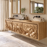Ardovale Handcrafted Solid Wood Floating Bathroom Vanity with Integrated Sink and Drawers