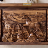 Ardovale Handcrafted Solid Wood Floating Bathroom Vanity with Integrated Sink and Drawers