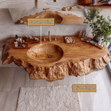 Arvella Live Edge Solid Wood Floating Bathroom Vanity with Integrated Sink - Timberustic Floating Bathroom Vanity with Integrated Sink