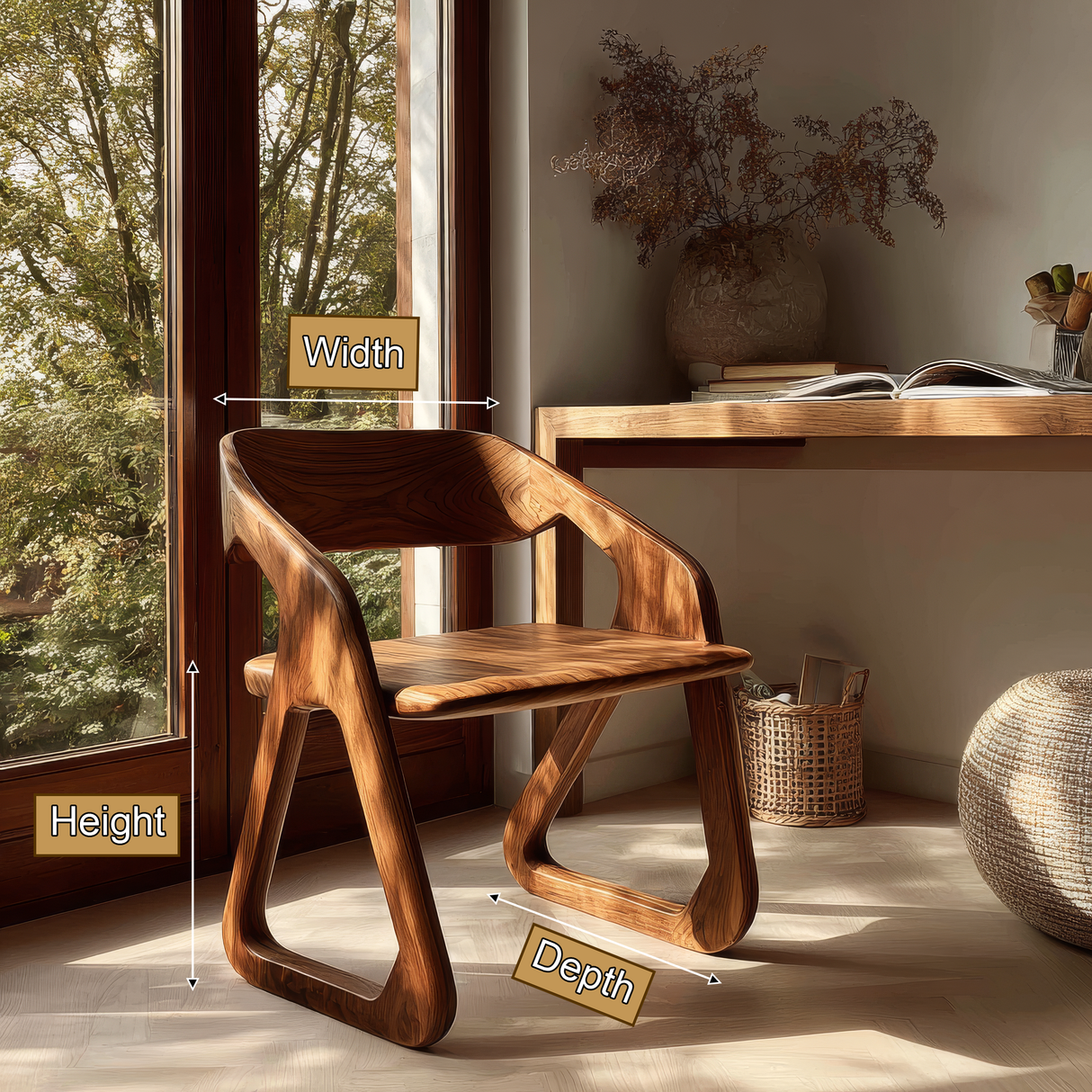 Arvelle Handcrafted Solid Wood Dining Chair - Timberustic Dining Chair