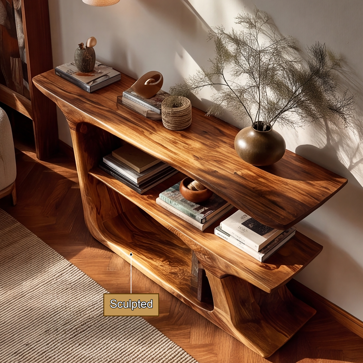 Arven Live Edge Solid Wood Console Table