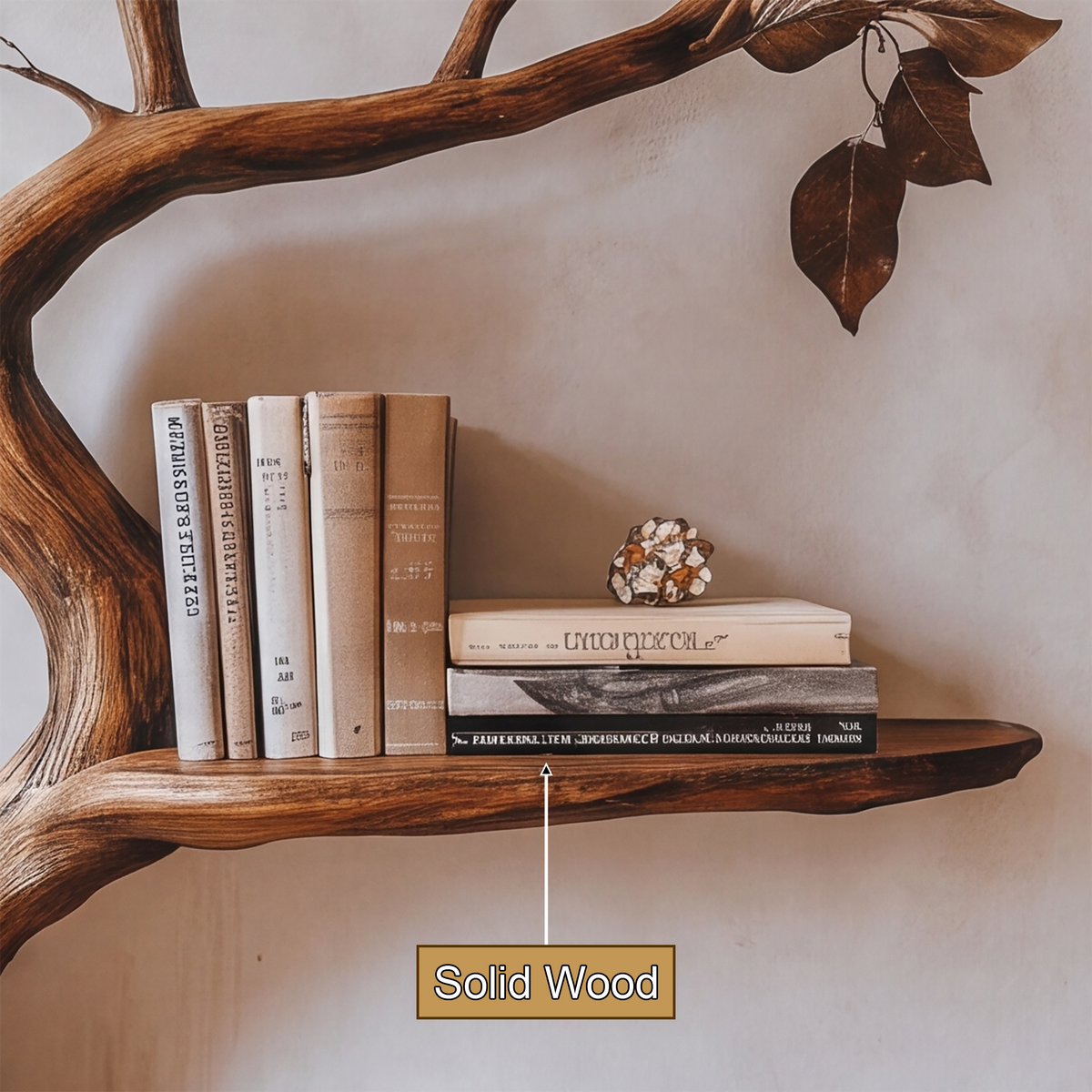 Aurelgrove Handcrafted Solid Wood Tree Bookshelf - Timberustic Tree Bookshelf