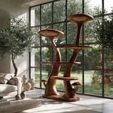Aurelgrove Sculpted Solid Wood Mushroom Bookshelf