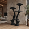 Aurelgrove Sculpted Solid Wood Mushroom Bookshelf