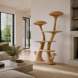 Aurelgrove Sculpted Solid Wood Mushroom Bookshelf
