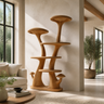 Aurelgrove Sculpted Solid Wood Mushroom Bookshelf