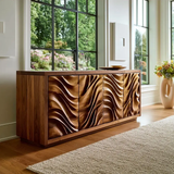 Aurelia Sculpted Solid Wood Sideboard Cabinet