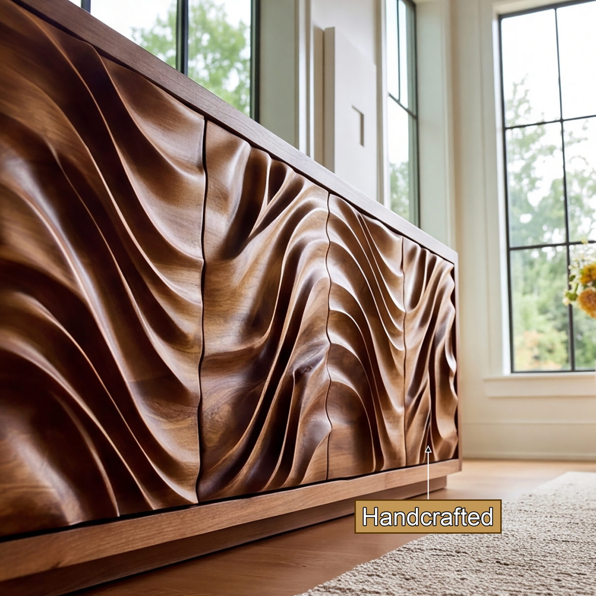 Aurelia Sculpted Solid Wood Sideboard Cabinet