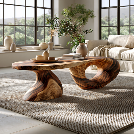 Aurelios Sculpted Solid Wood Coffee Table SPA015651 - Timberustic Coffee Table