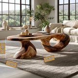 Aurelios Sculpted Solid Wood Coffee Table SPA015651 - TimbeRustic Coffee Table