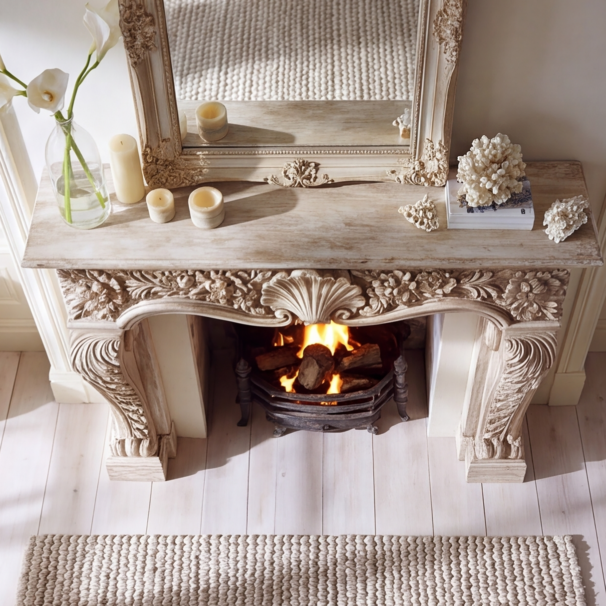 Aurelisse Handcrafted Solid Wood Fireplace Mantel Surround