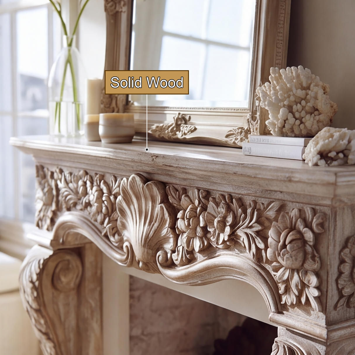 Aurelisse Handcrafted Solid Wood Fireplace Mantel Surround