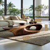 Aurelith Sculpted Solid Wood Coffee Table SPA248715 - TimbeRustic Coffee Table