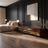 Aurelith Sculpted Solid Wood TV Cabinet Dark Walnut - Timberustic TV Cabinet