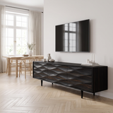 Aurelith Sculpted Solid Wood TV Cabinet Black - Timberustic TV Cabinet