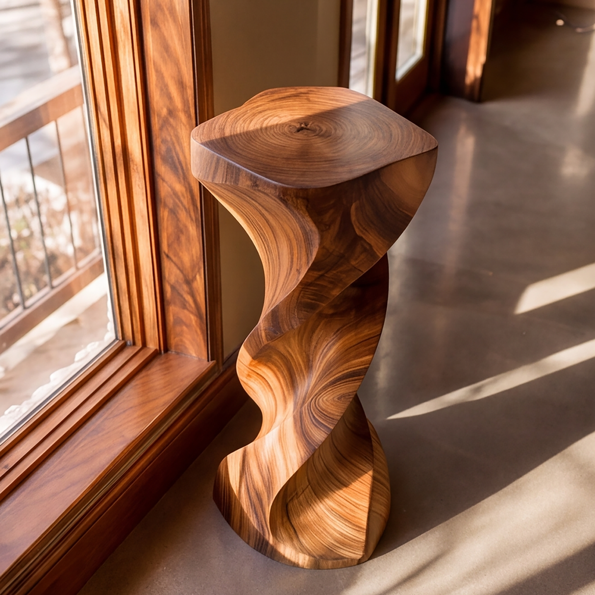 Aurelium Solid Wood Pedestal Stand