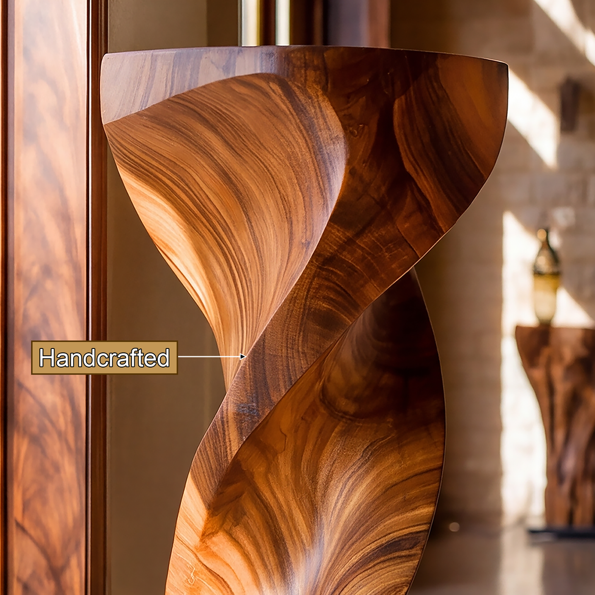 Aurelium Solid Wood Pedestal Stand