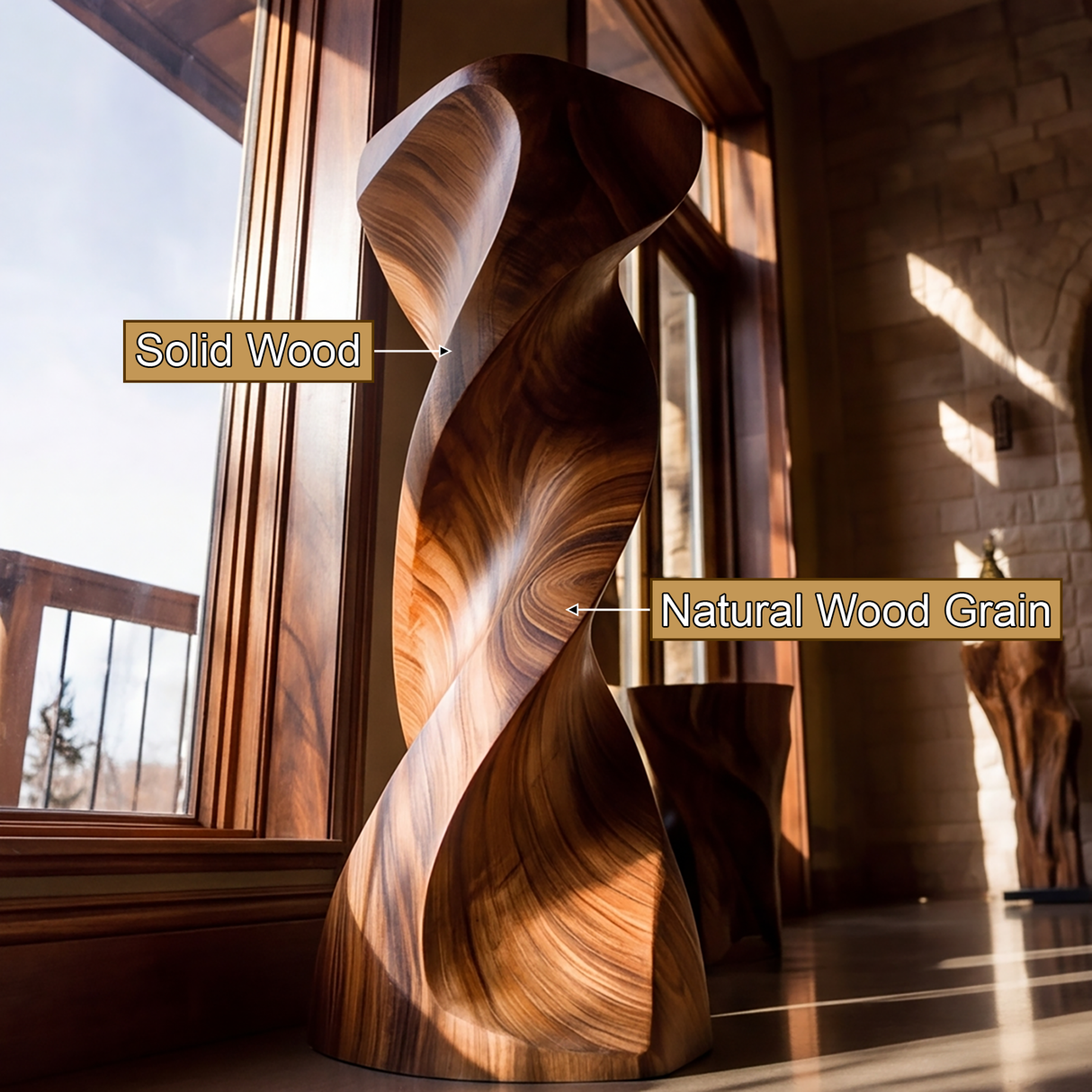 Aurelium Solid Wood Pedestal Stand