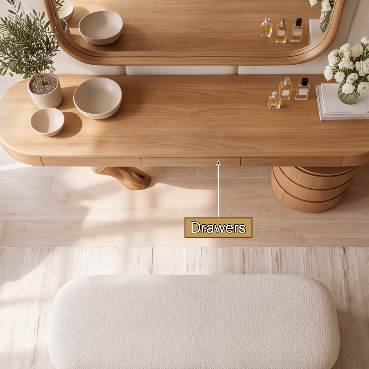 Aurellen Solid Wood Cosmetic Table