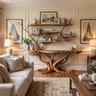 Aurelthorn Sculpted Solid Wood Console Table with Shelves Brown - Timberustic Console Table with Shelves