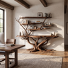 Aurelthorn Sculpted Solid Wood Console Table with Shelves Dark Walnut - Timberustic Console Table with Shelves