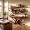 Aurelthorn Sculpted Solid Wood Console Table with Shelves Mahogany - Timberustic Console Table with Shelves