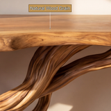 Aurelthorn Sculpted Solid Wood Console Table with Shelves - Timberustic Console Table with Shelves